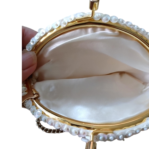 Ivory Cream Beaded with Sequin Mini Evening Handbag - Picture 8 of 17